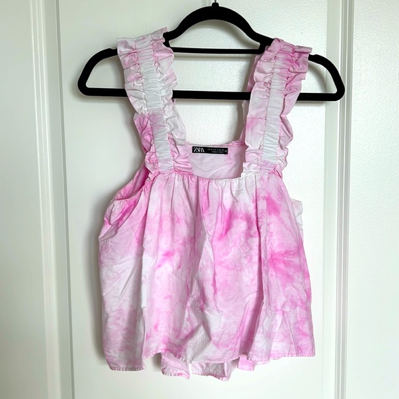 Zara Tops - ZARA pink tie-dye top, size S